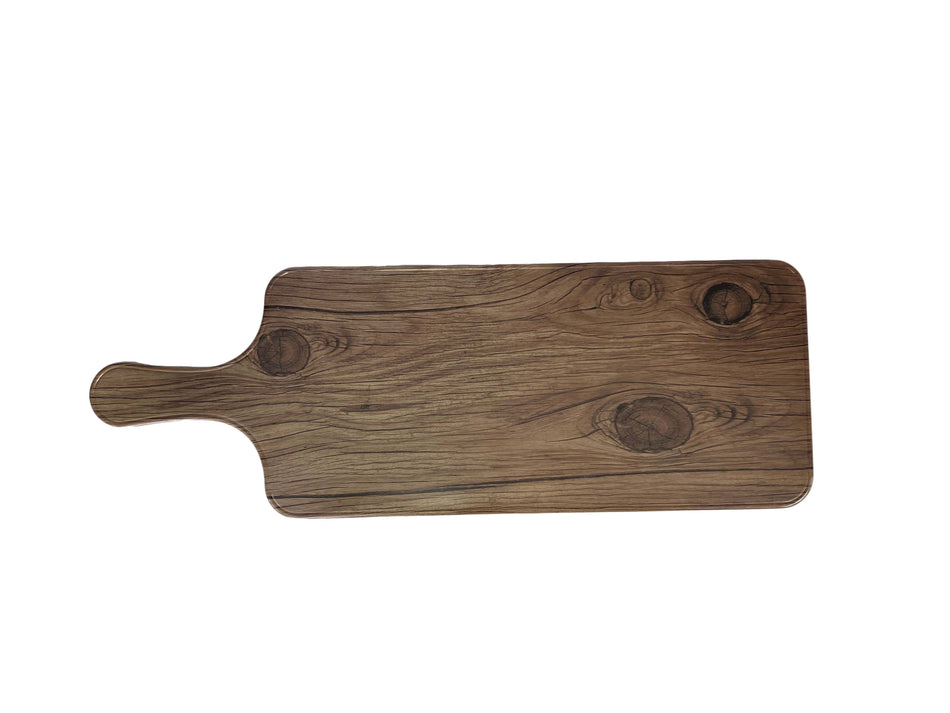 12-7/8" x 5-7/8" x 1/2", Serving Board with 4-1/8" Handle Length, Faux Wood, Sequoia, Melamine, BPA Free, Dishwasher Safe, Break-Resistant, Shatter-Resistant, No Microwave, No Oven, NSF