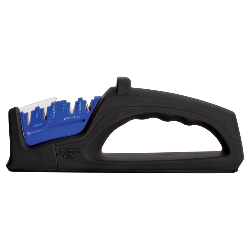 Winco KSP-4 9-7/8 Inch Knife Sharpener 4-stage Manual Ceramic and Diamond