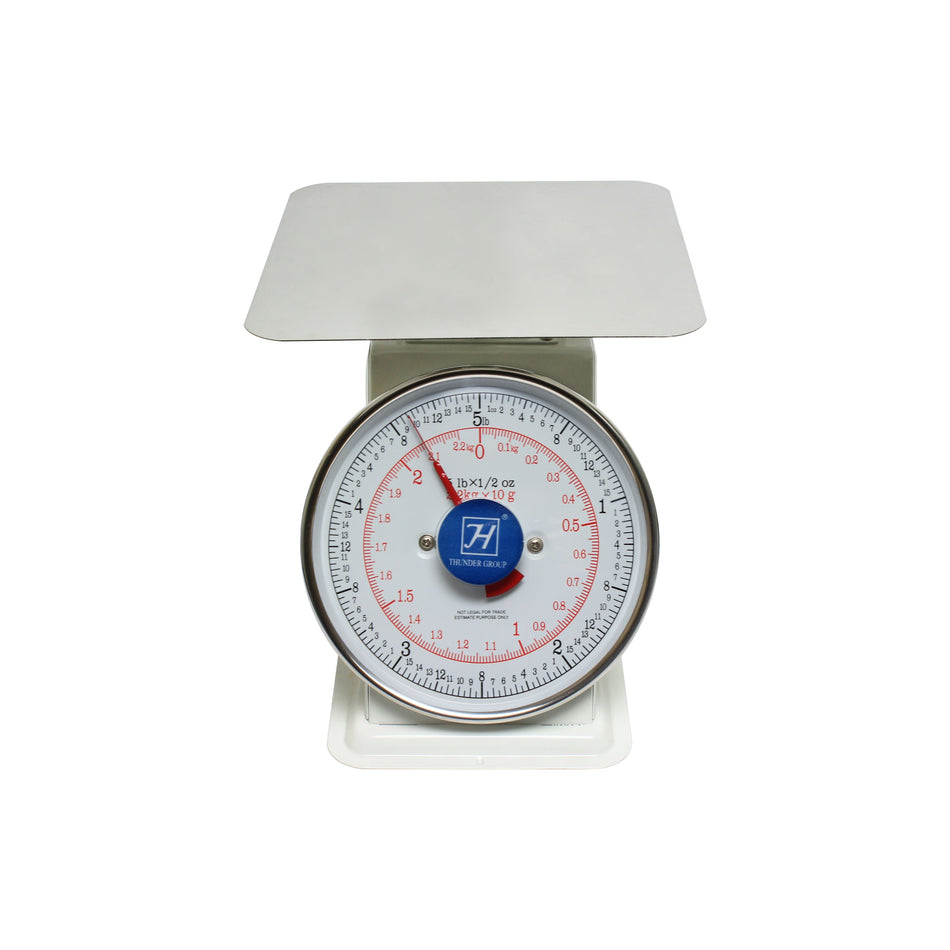 5 LB., Flat Platform Scale, Zero-adjust dial for consistent readings, Coated Iron