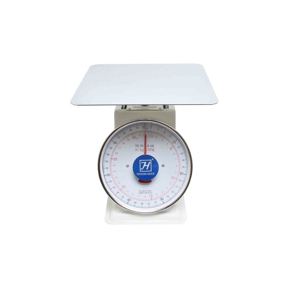 70 LB., Flat Platform Scale, Zero-adjust dial for consistent readings, Coated Iron