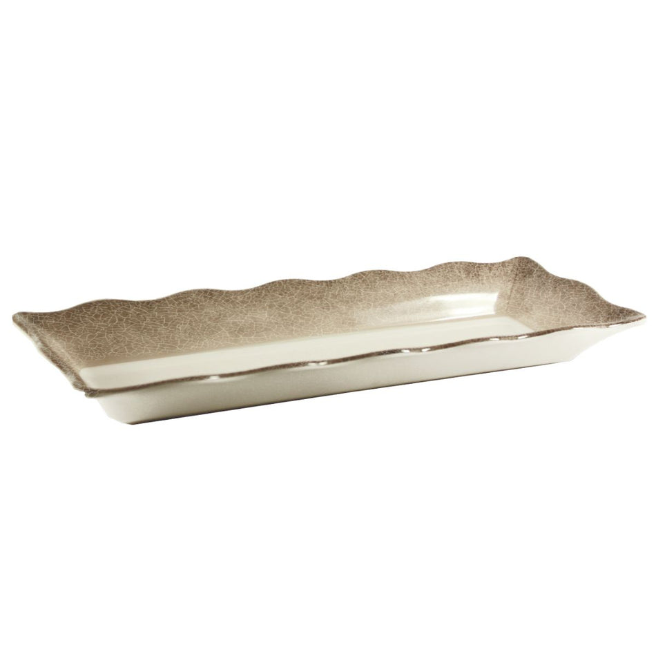 58 oz/1.8 qt, 17-1/2" x 6-3/4" x 1-3/4", Tray, Jazz Serving & Displayware, Melamine, BPA Free, Dishwasher Safe, Break-Resistant, Shatter-Resistant, No Microwave, No Oven, NSF