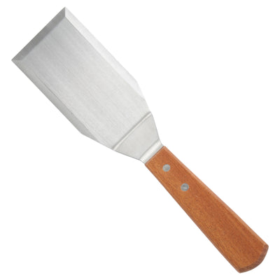Winco TN719 2-7/8 Inch Width Hamburger Turner Flexible Wooden Handle Satin Finish Stainless Steel