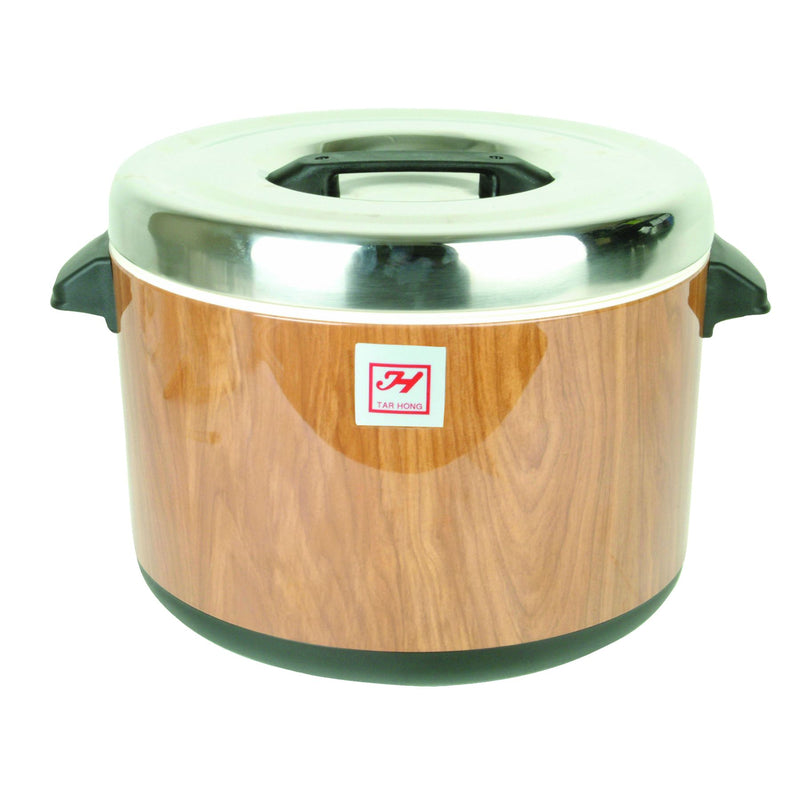 Thunder Group SEJ73000 60 Cup Non-electric Sushi Rice Container Insulated Stainless Steel Woodgrain Finish