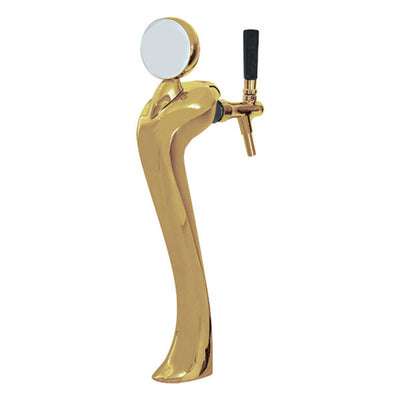 Micro Matic 6601-G-M Sexy Draft Beer Tower – 1 Faucet – Gold Finish – Glycol Cooled – 82mm Medallion – NSF Certified