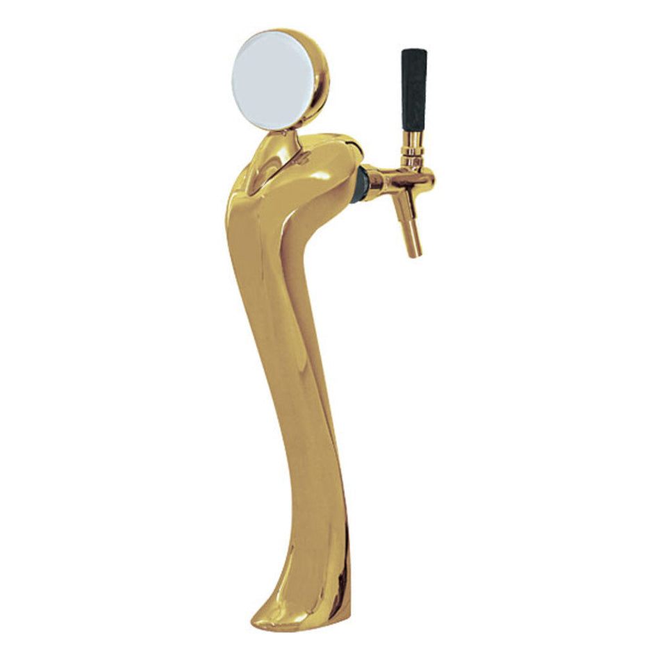 Micro Matic 6601-G-M Sexy Draft Beer Tower – 1 Faucet – Gold Finish – Glycol Cooled – 82mm Medallion – NSF Certified