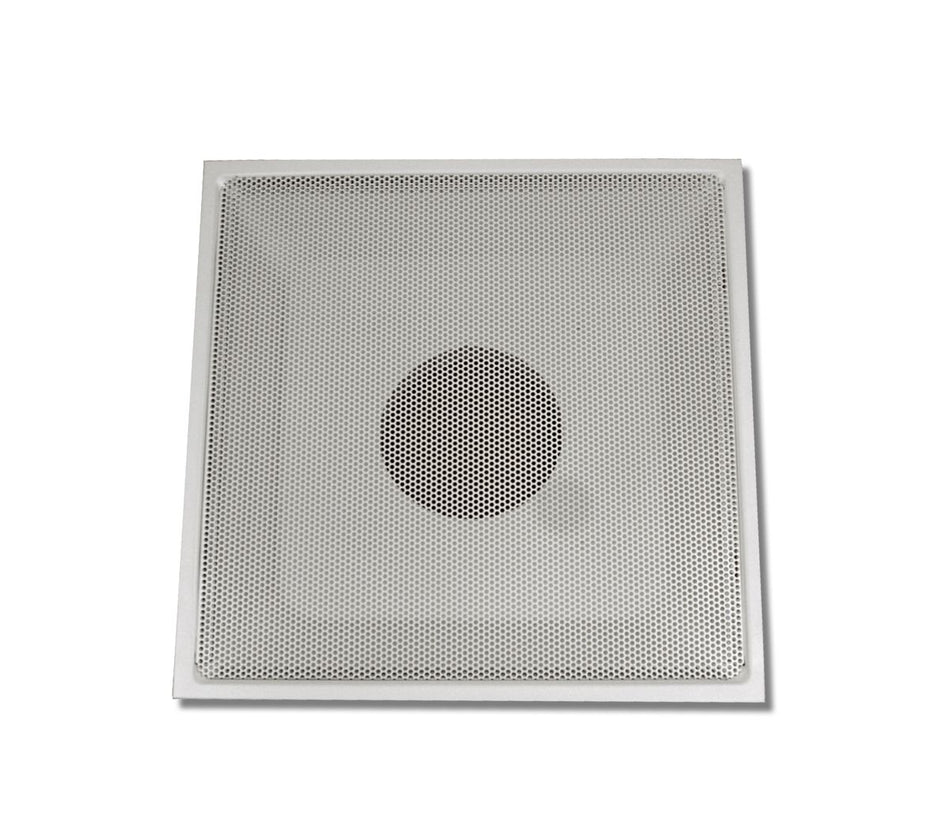 Shoemaker 830-10, 24x24 Perforated T-Bar Lay-In Return Air Grille, Hinged Face, White Steel Wall & Ceiling Vent Cover, 830 Series