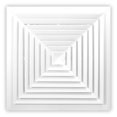 Shoemaker DVD-DCF-10X10, 10x10 Ceiling Diffuser, White Steel Ceiling Air Vent