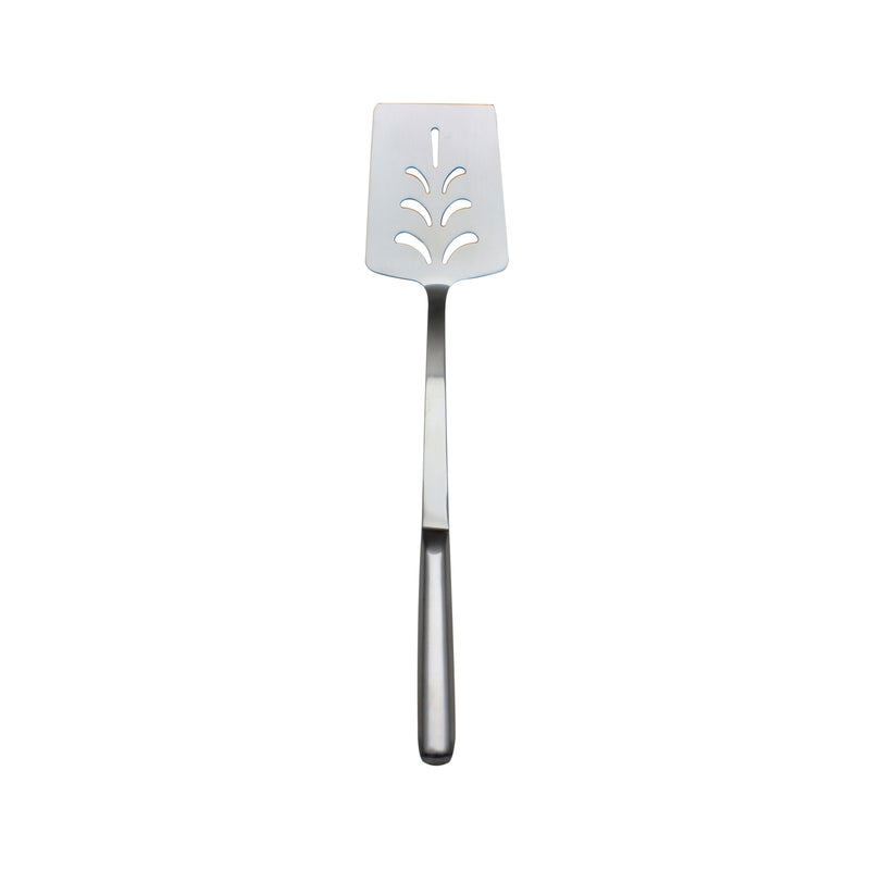 Thunder Group SLBF011 14-1/4 Inch Turner Perforated with Finger Grip Stainless Steel