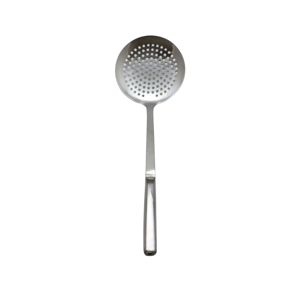 Thunder Group SLBF012 4-1/8 Inch Diameter Skimmer Round Heavy Gauge Stainless Steel with Finger Grip