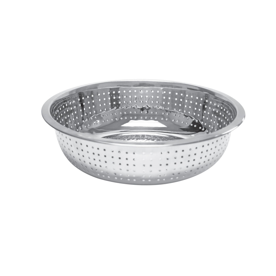 13" Diameter x 4-1/2" Height, Colander, Stainless Steel, Hole Size:  2.0mm