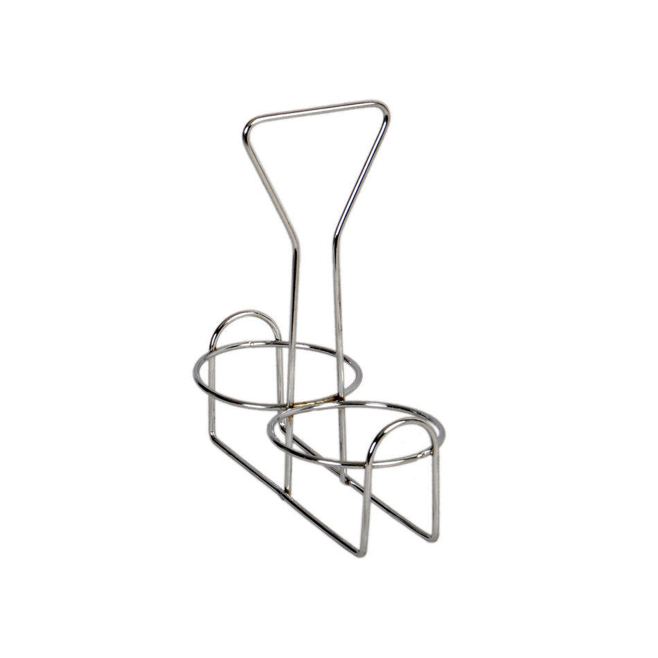 6-2/3" x 3-2/5" x 7-2/3", 2 Holes Condiment Jar Holder, Iron Plated, Hole Size: 3-3/8" Diameter