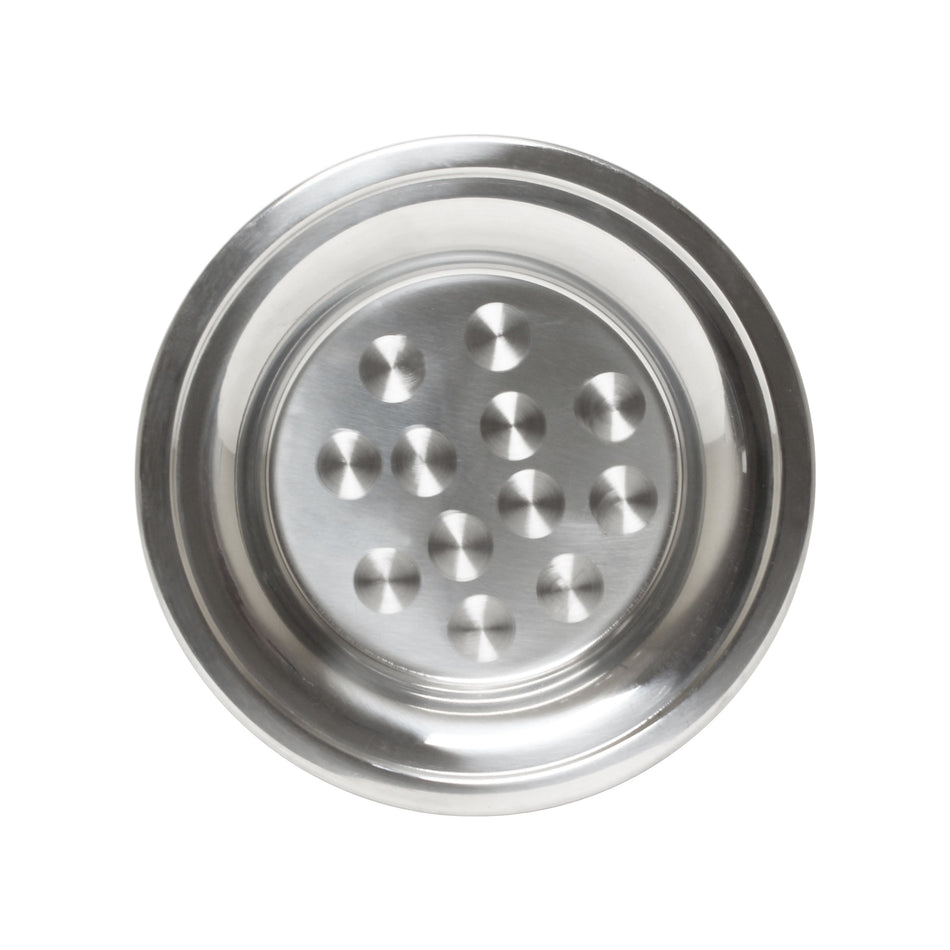 10" Diameter, Round Tray with Wide Rim, Stainless Steel