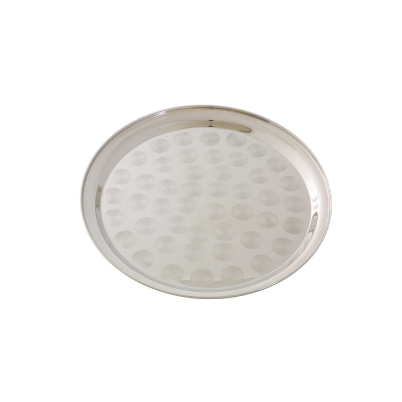 Thunder Group SLCT316 16 Inch Round Serving Tray Stainless Steel with Descriptors