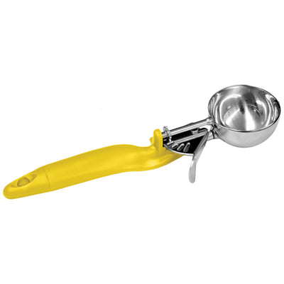 Thunder Group SLDS020L 1-5/8 Oz. #20 Ergonomic Handle Stainless Steel Yellow Disher