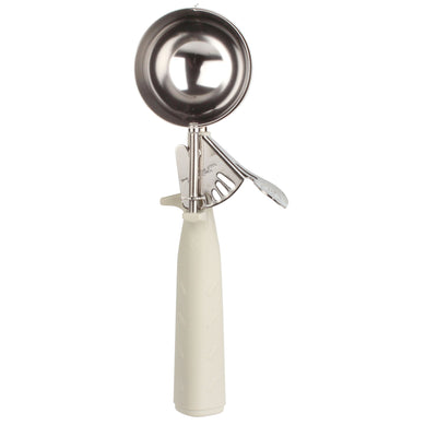 Thunder Group SLDS210P Disher Size-10 3-1/4 Oz Thumb Press Ivory Stainless Steel