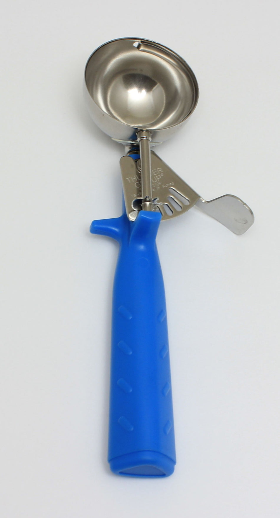 2 oz, No. 16, 9" x 3" x 1-3/8", Disher, Blue Color, Stainless Steel 18/8, 304 Material with Polypyrene Triangle Handle, Color Coded, Dishwasher Safe, One-Piece Construction, Accurate Portion, Easy to Clean, NSF