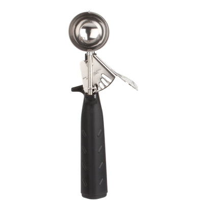 Thunder Group SLDS230P 1 Oz Round Bowl Disher Thumb Press Black Stainless Steel