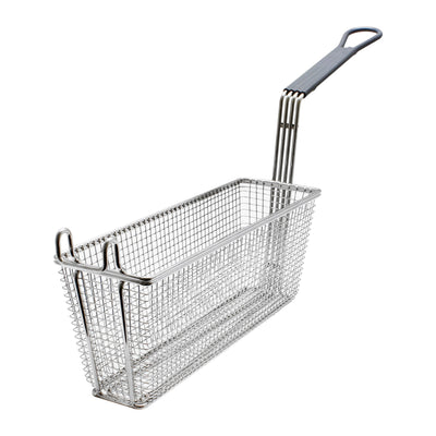 Thunder Group SLFB007 13-3/8 Inch Fry Basket Rectangular Gray Handle Nickel Plated