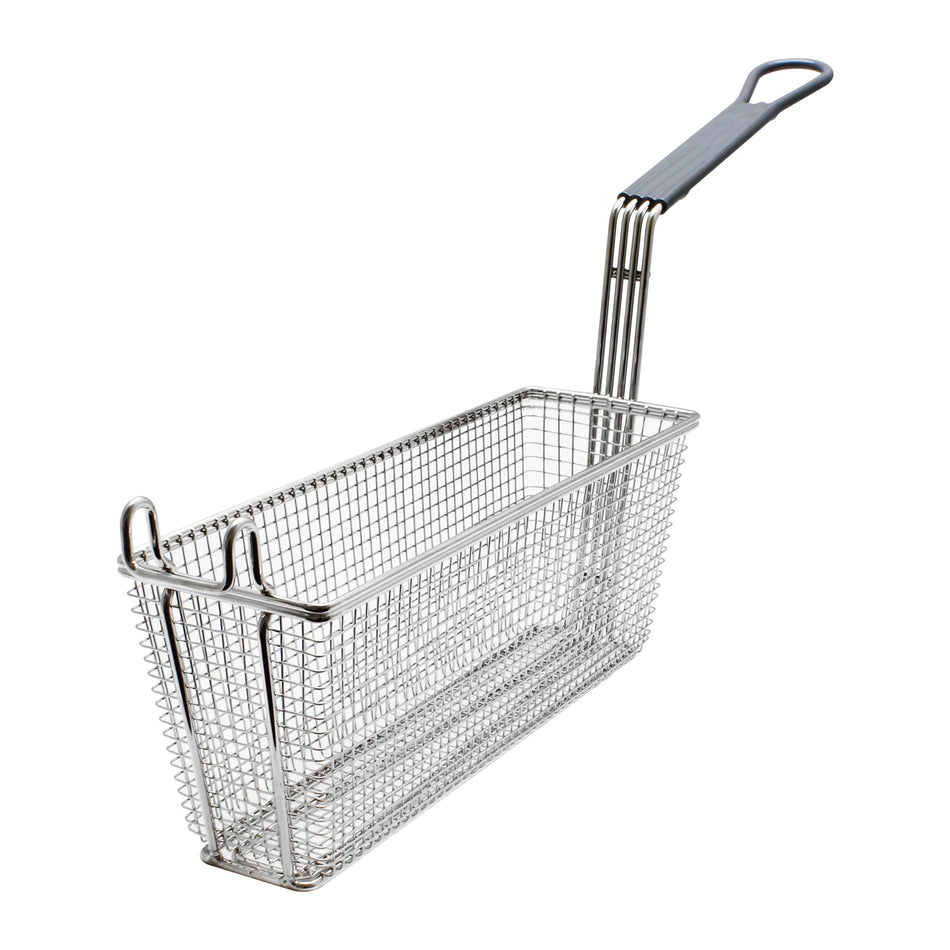 Thunder Group SLFB007 13-3/8 Inch Fry Basket Rectangular Gray Handle Nickel Plated