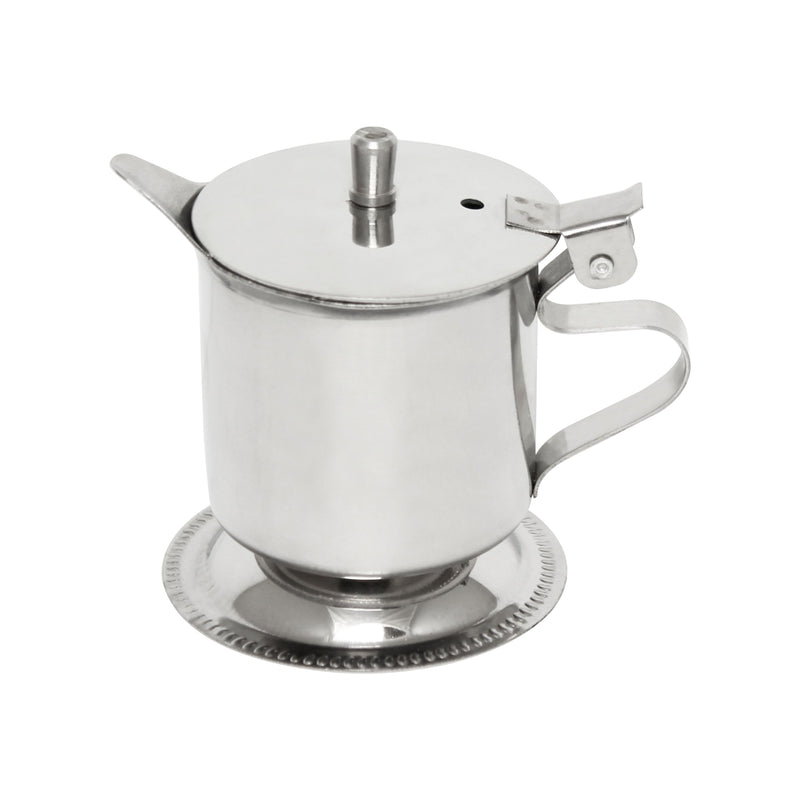 Thunder Group SLFCR005 5 Oz Stainless Steel Creamer Flip Lid Footed Mirror Finish