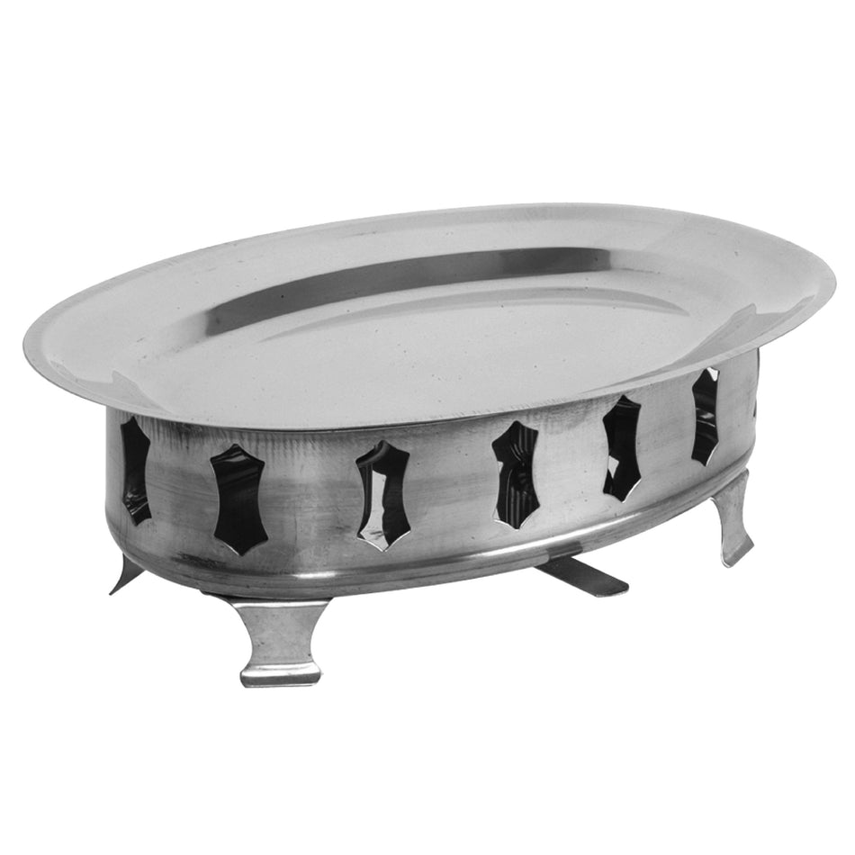 16" x 10-1/2" Oval Fish Platter Set with control Lever Handle (Platter & Base), Stainless Steel