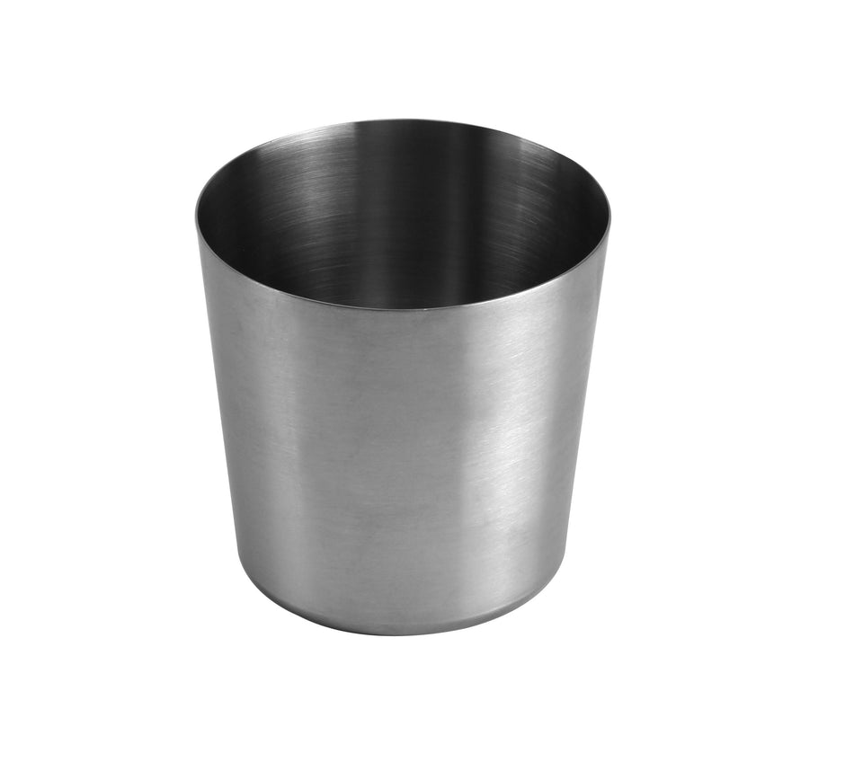13 oz, 3-3/8" Diameter x 3-3/8" Height, French Fry Cup, Stainless Steel, Satin Finish