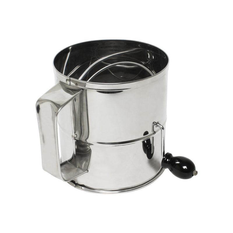 Thunder Group SLFS008 8 Cup Sifter with 4-wire Agitator Stainless Steel Mirror Finish