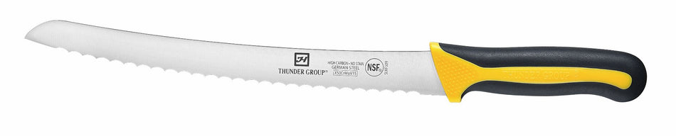 Bread Knife, 9-1/2" Blade,  Curved, Soft-Grip Handles, German Steel, NSF