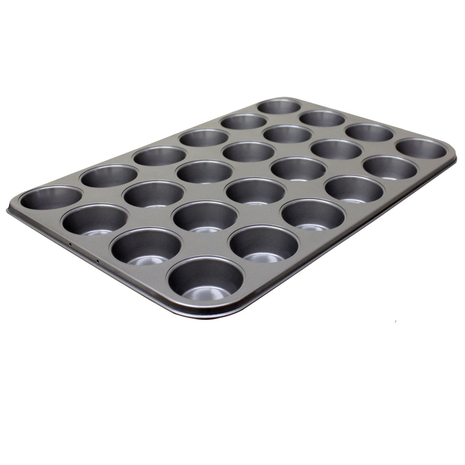 3-1/2 oz each cup, Non-Stock Muffin Pan, 24 Cavities, Carbon Steel, 0.4mm Thickness, Oven Safe