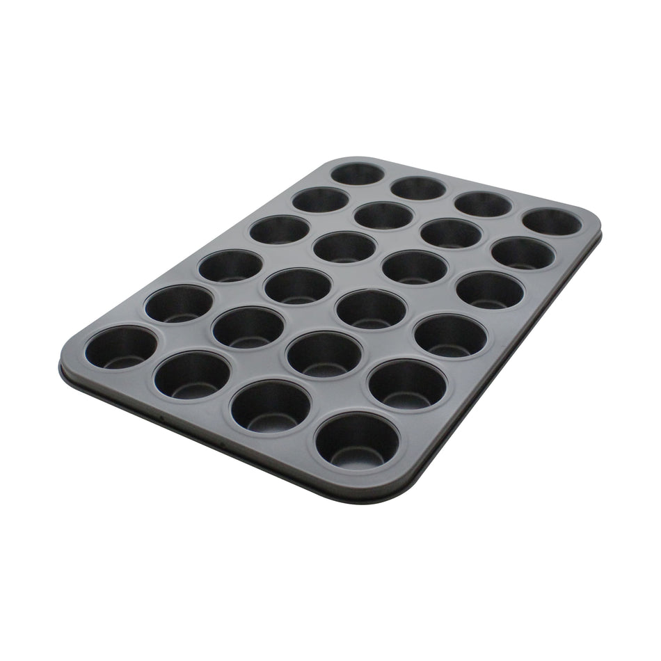 1-1/2 oz each cup, Non-Stick Muffin Pan, 24 Cavities, Carbon Steel, 0.4mm Thickness, Oven Safe