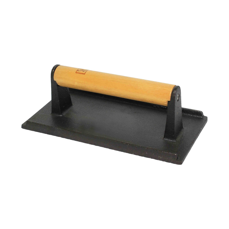 Thunder Group SLKSW095 5 Inch Cast Iron Steak Weight with Wood Handle Black