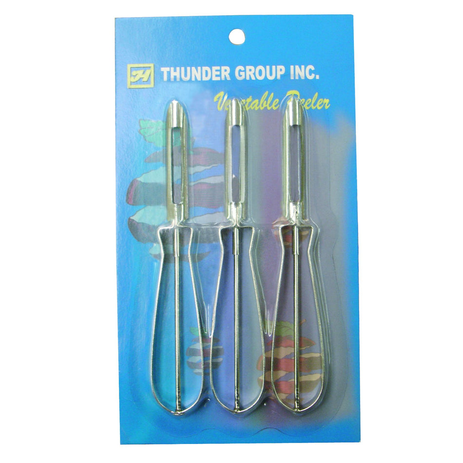 6" x 1" x 1/2", Vegetable Peeler (3 Piece/Pack), Iron Handle with Stainless Steel double edge floating Blade with a serrated Blade for coring or scraping, Made In Taiwan, Easy to Clean