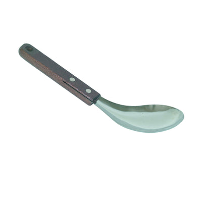 Thunder Group SLLA002 Vegetable Spoon Angled Concaved Wood Handle Stainless Steel