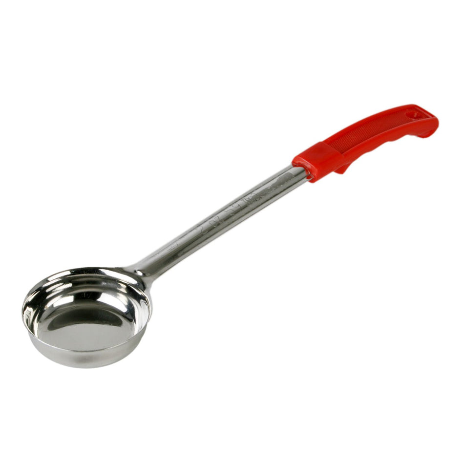 2 oz, 13" x 2-5/8" x 1-3/4", Solid Portion Controller, Red Color, Stainless Steel Body (1mm Thickness) with Polypropylene Handle, Color Coded, Dishwasher Safe, Each Grip Surface, One-Piece Construction