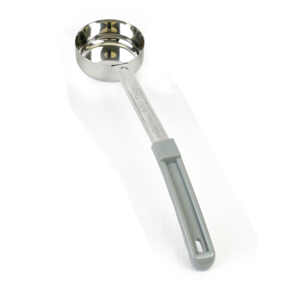 4 oz, 13-3/4" x 3-1/4" x 1-1/2", Solid Portion Controller, Gray Color, Stainless Steel Body (1mm Thickness) with Polypropylene Handle, Color Coded, Dishwasher Safe, Each Grip Surface, Two-Piece Construction