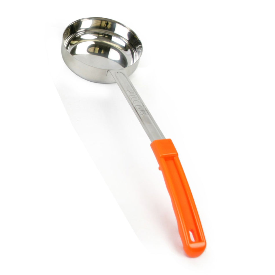 8 oz, 14-1/2" x 4-1/8" x 2", Solid Portion Controller, Orange Color, Stainless Steel Body (1mm Thickness) with Polypropylene Handle, Color Coded, Dishwasher Safe, Each Grip Surface, Two-Piece Construction