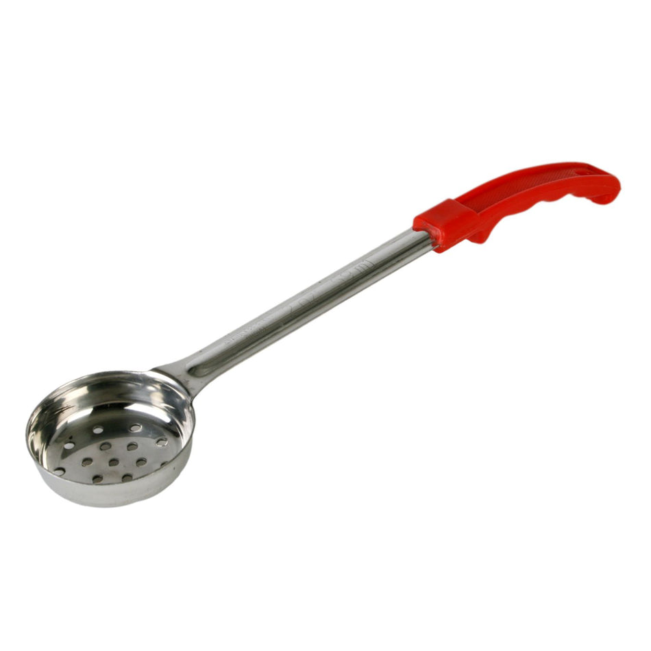 2 oz, 13" x 2-5/8" x 1-3/4", Perforated Portion Controller, Red Color, Stainless Steel Body (1mm Thickness) with Polypropylene Handle, Color Coded, Dishwasher Safe, Each Grip Surface, One-Piece Construction