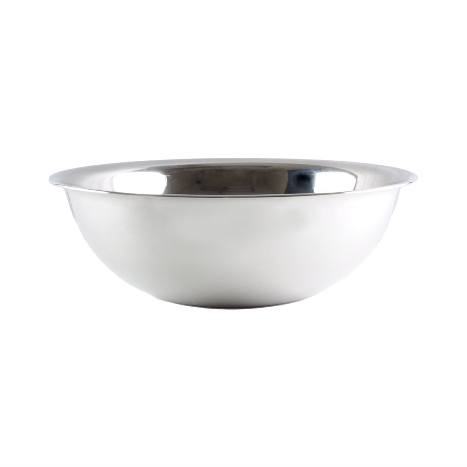 8 qt, 13-5/8" Diameter x 4-3/8" Height, Flat Base Mixing Bowl with curved lip, Stainless Steel, True 22 Gauge, 0.8mm Thickness, Heavy-Duty