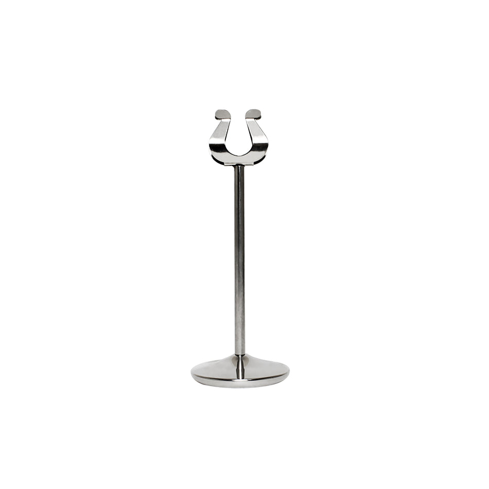 12 Pack 8" Overall Length, 3" Diameter Base, 5-1/2" Pole Length, 1-5/8" x 1-3/4" Clip, Table Card Stand, Stainless Steel, Heavy Base