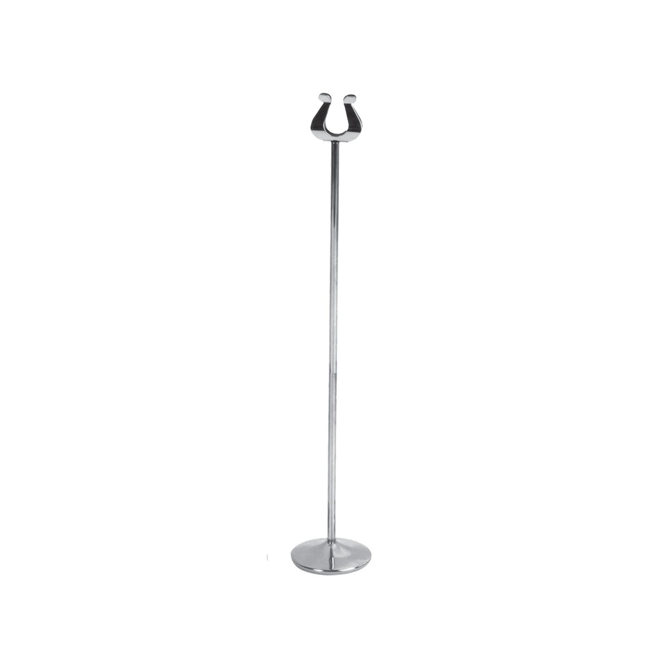 12 Pack 12" Overall Length, 3" Diameter Base, 9-5/8" Pole Length, 1-5/8" x 1-3/4" Clip, Table Card Stand, Stainless Steel, Heavy Base