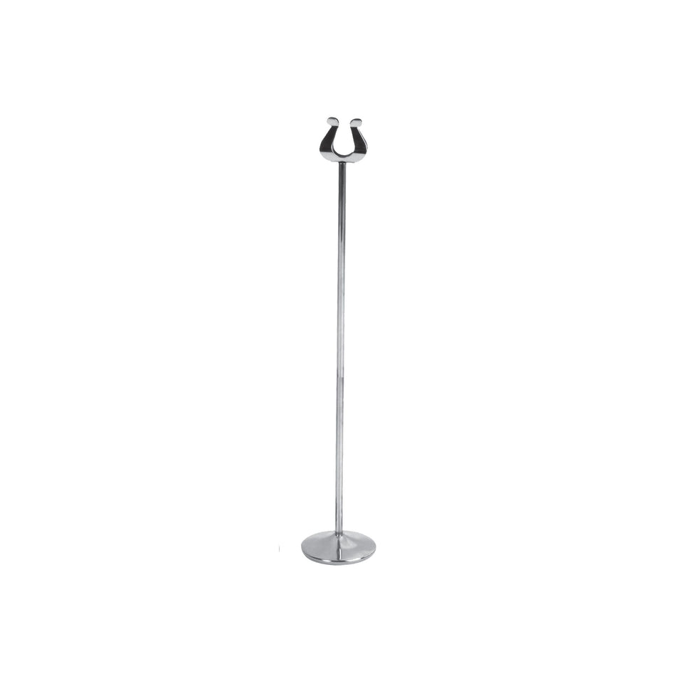 12 Pack 18" Overall Length, 3" Diameter Base, 15-1/2" Pole Length, 1-5/8" x 1-3/4" Clip, Table Card Stand, Stainless Steel, Heavy Base