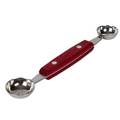 Thunder Group SLMLB002 Dual Round Heads Melon Baller with Riveted Wooden Handle