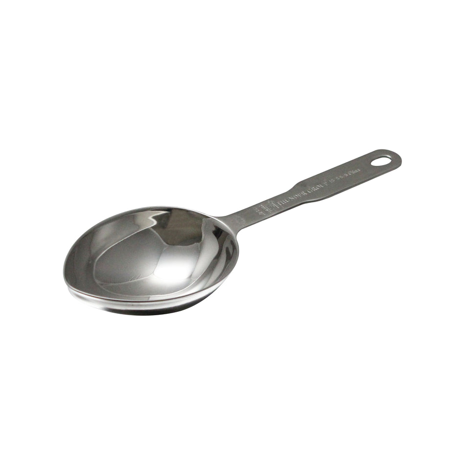 1/2 Cup, 10" Length, Heavy-Duty Oval Measuring Scoop, Stainless Steel