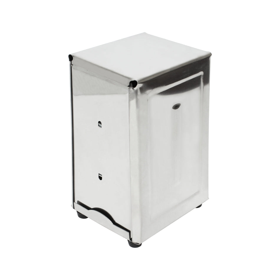 3-3/4" x 4-1/2" x 7-1/2", Napkin Dispenser, Stainless Steel, Polished Finish, Easy to refills, Upright standing