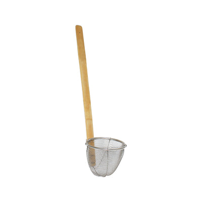 Thunder Group SLNS005 5-7/8 Inch Mesh Noodle Skimmer Bamboo Handle Stainless Steel