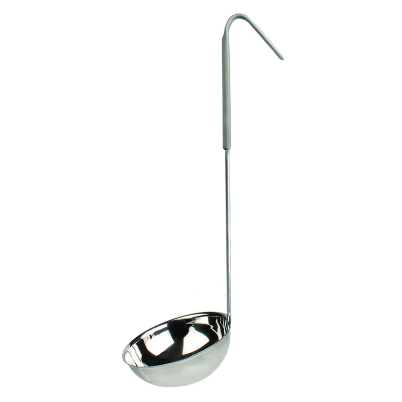 Thunder Group SLOL208 12 Oz Serving Ladle One Piece Heat-Resistant Vinyl Handle Stainless Steel Grey