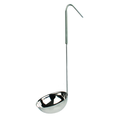 Thunder Group SLOL208 12 Oz Serving Ladle One Piece Heat-Resistant Vinyl Handle Stainless Steel Grey