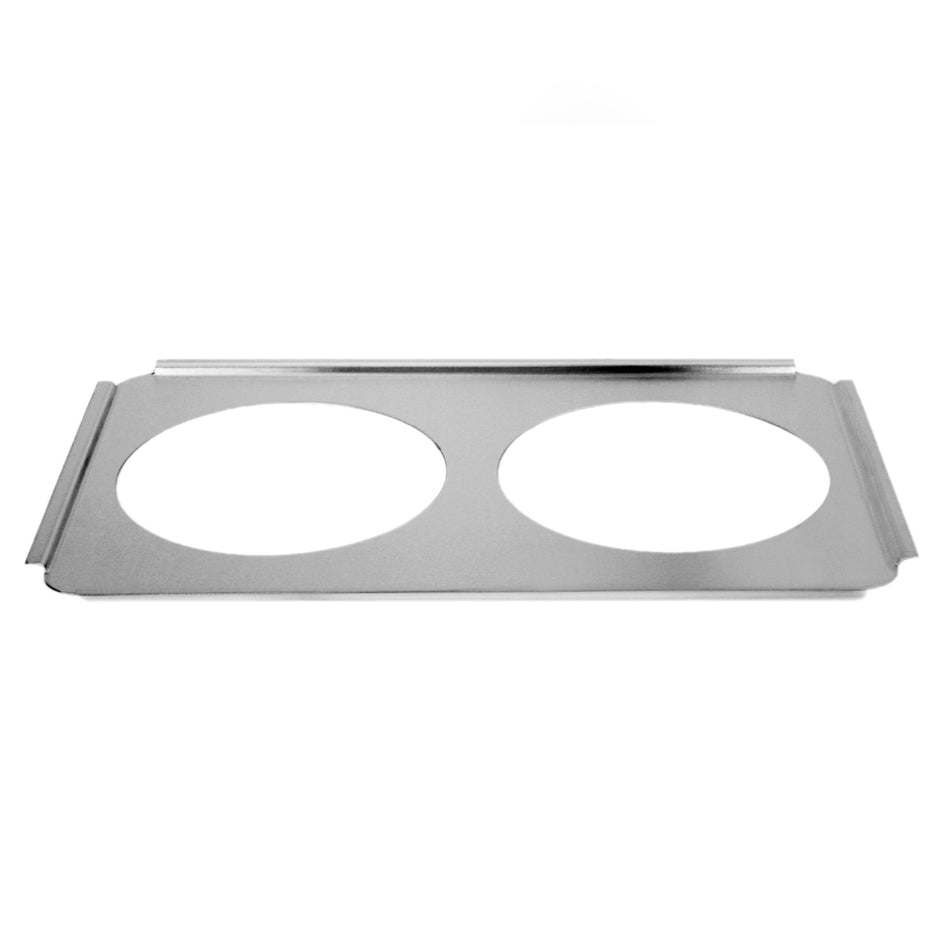 20-7/8" x 12-7/8", Two 8-1/2" Holes Adaptor Plate, fits 7 qt Inset Pans, Stainless Steel