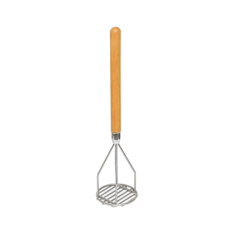 Thunder Group SLPMR024 24 Inch Potato Masher Round Face Wooden Handle Stainless Steel