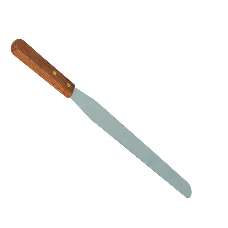 Thunder Group SLPSP012 12 Inch Blade Flexible Icing Spatula Wood Handle Stainless Steel Satin Finish